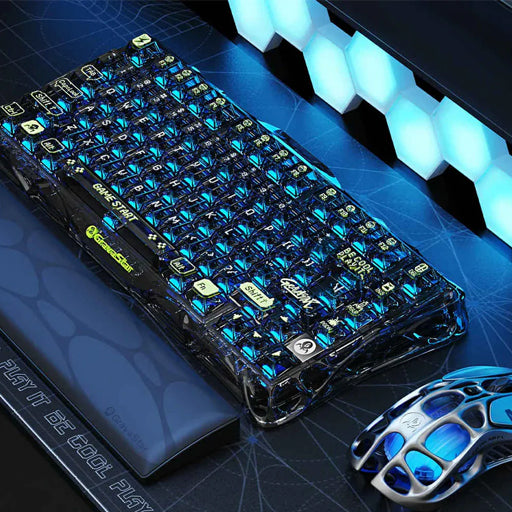 GravaStar Mercury K1 Lite 75% Wireless Mechanical Gaming Keyboard - Transparent Black