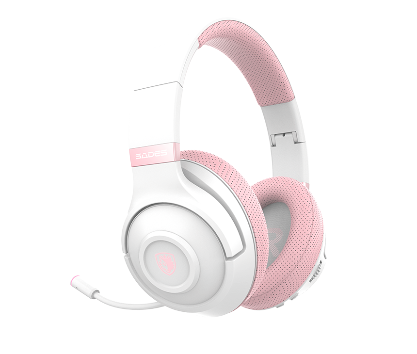 SADES WHISPER WIRELESS-BL HEADSET(SA-205) Black & Pink