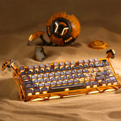 GravaStar Mercury K1 Pro 75% Wireless Mechanical Gaming Special Edition Keyboard - Battle Worn Yellow
