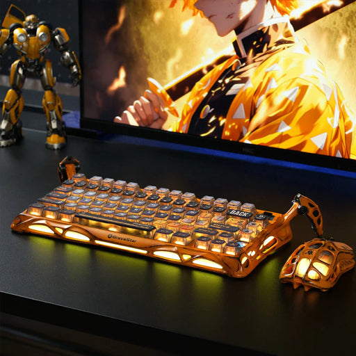 GravaStar Mercury K1 Pro 75% Wireless Mechanical Gaming Special Edition Keyboard - Battle Worn Yellow
