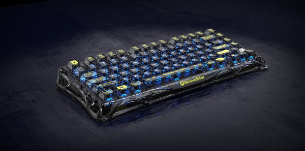 GravaStar Mercury K1 Lite 75% Wireless Mechanical Gaming Keyboard - Transparent Black