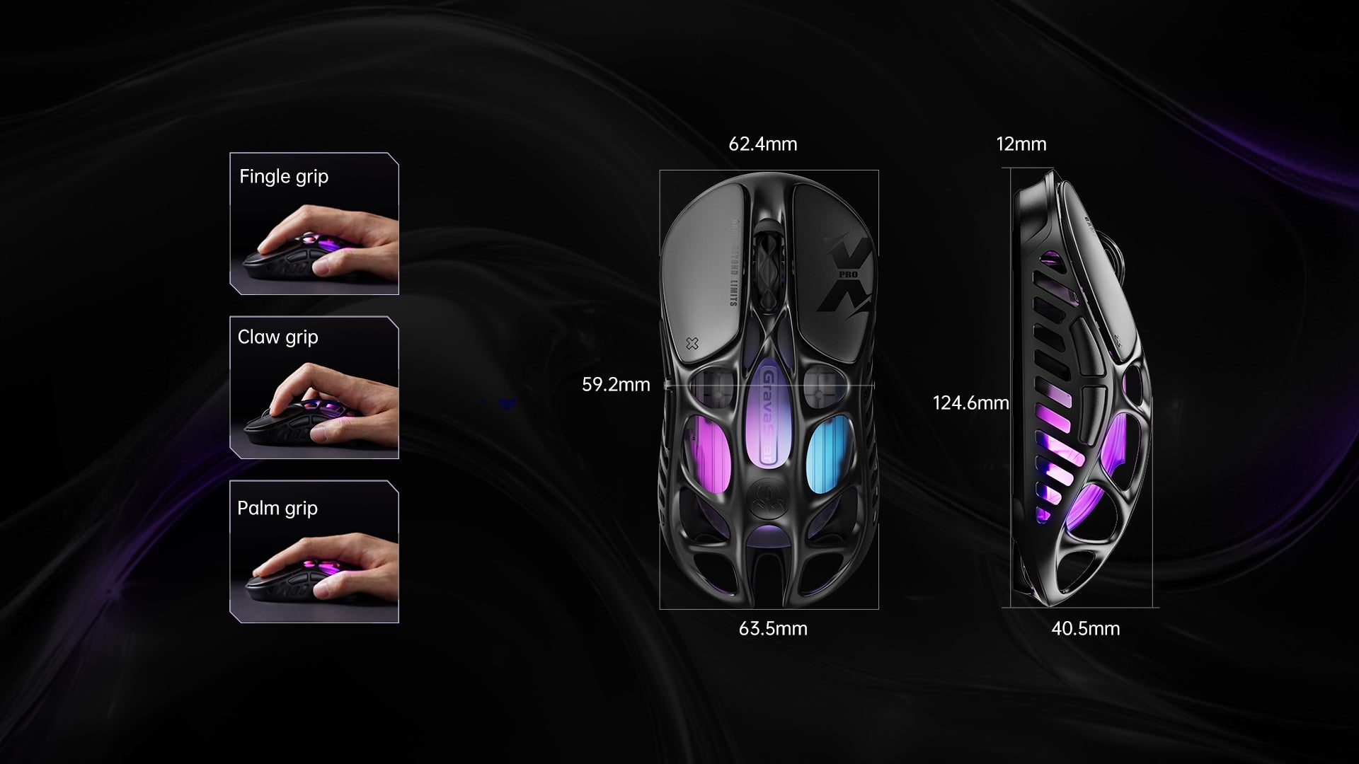 GravaStar Mercury X Pro Wireless Gaming Mouse - Galaxy Black