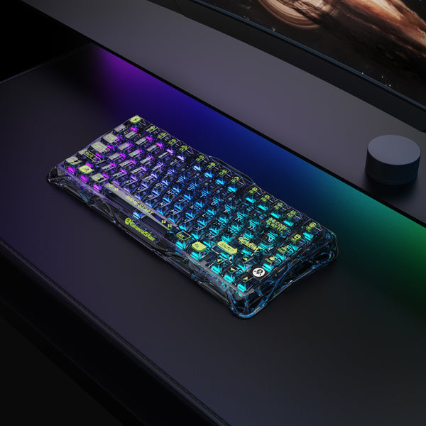 GravaStar Mercury K1 Lite 75% Wireless Mechanical Gaming Keyboard - Transparent Black