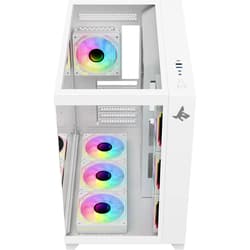 PC Case SHARX PROFIN ATX Min-Tower Gaming PC Case, With 7X 120mm Pre-Installed ARGB Fans Model XI700W,White