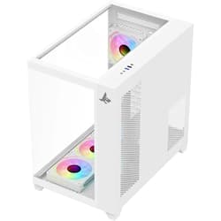 PC Case SHARX PROFIN ATX Min-Tower Gaming PC Case, With 7X 120mm Pre-Installed ARGB Fans Model XI700W,White