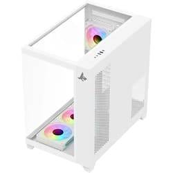 PC Case SHARX PROFIN ATX Min-Tower Gaming PC Case, With 7X 120mm Pre-Installed ARGB Fans Model XI700W,White
