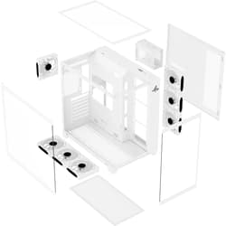 PC Case SHARX PROFIN ATX Min-Tower Gaming PC Case, With 7X 120mm Pre-Installed ARGB Fans Model XI700W,White