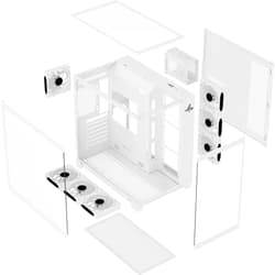 PC Case SHARX PROFIN ATX Min-Tower Gaming PC Case, With 7X 120mm Pre-Installed ARGB Fans Model XI700W,White