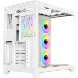 PC Case SHARX PROFIN ATX Min-Tower Gaming PC Case, With 7X 120mm Pre-Installed ARGB Fans Model XI700W,White