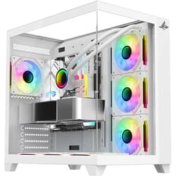 PC Case SHARX PROFIN ATX Min-Tower Gaming PC Case, With 7X 120mm Pre-Installed ARGB Fans Model XI700W,White