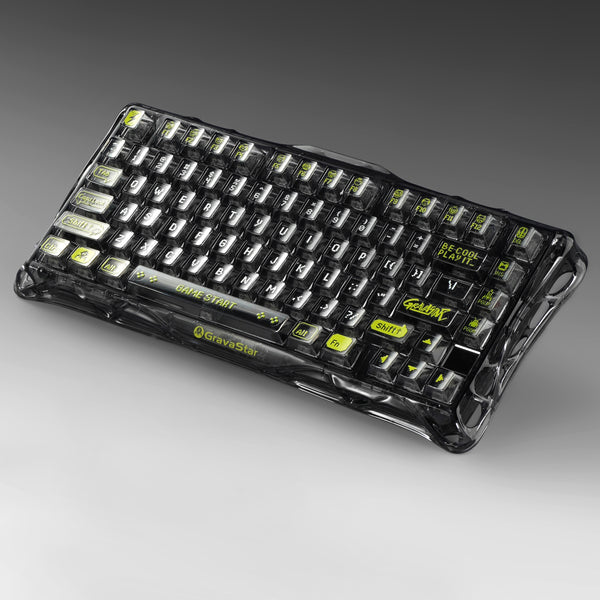 GravaStar Mercury K1 Lite 75% Wireless Mechanical Gaming Keyboard - Transparent Black