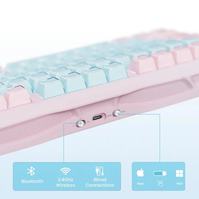 GravaStar Mercury K1 LITE 75% Wireless Mechanical Gaming Keyboard - Aurora Mist