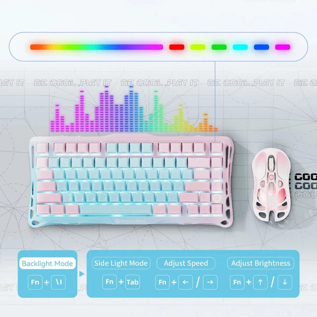 GravaStar Mercury K1 LITE 75% Wireless Mechanical Gaming Keyboard - Aurora Mist
