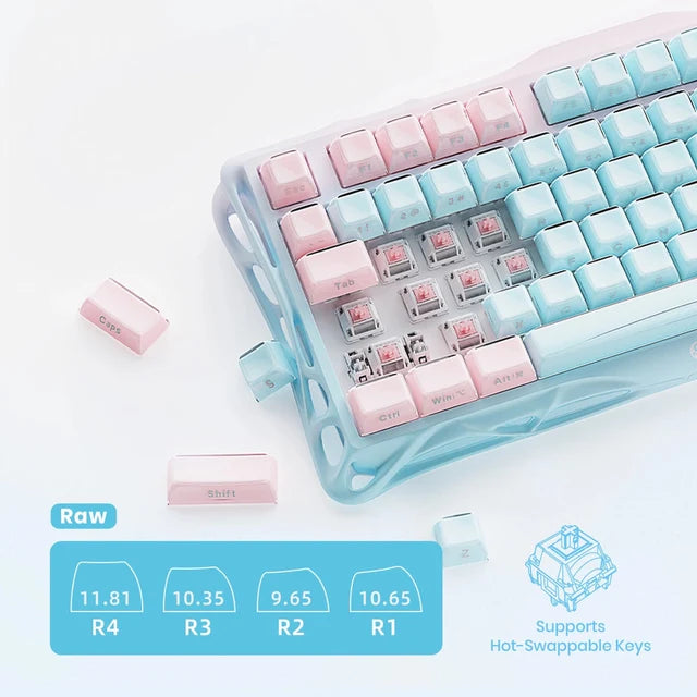 GravaStar Mercury K1 LITE 75% Wireless Mechanical Gaming Keyboard - Aurora Mist