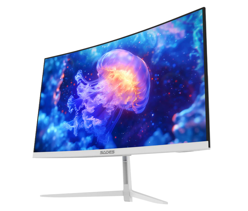 Sades NC-Pelagia SC-CJ04F24W, 24" FHD 1920x1080, 200Hz, 0.5ms, HDMI 2.1, VA, Curved Gaming Monitor - White