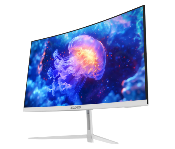 Sades NC-Pelagia SC-CJ04F24W, 24" FHD 1920x1080, 200Hz, 0.5ms, HDMI 2.1, VA, Curved Gaming Monitor - White