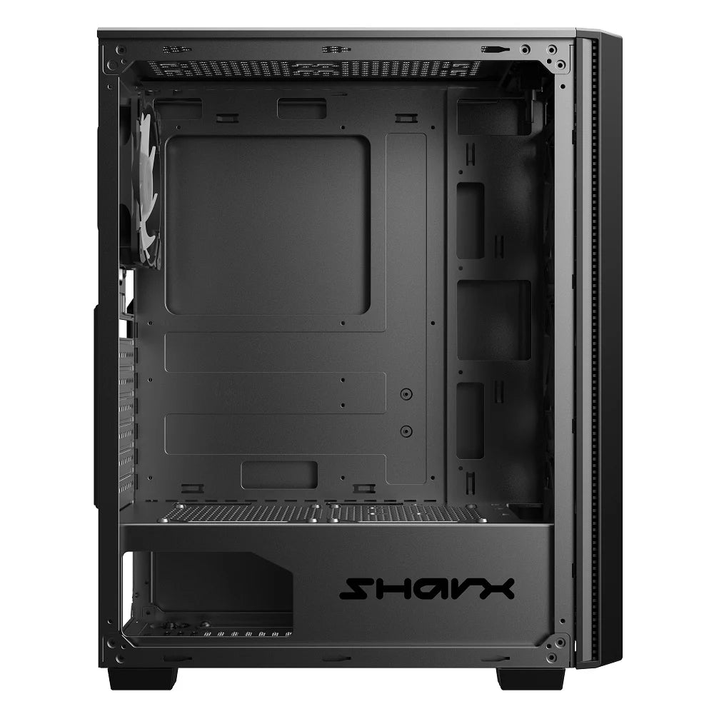 SHARX STRIKER ARGB - ATX PC Case With Front Mesh Panel, 4 x 120mm Pre-Installed Fans Model S-200, Black