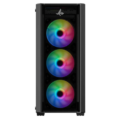 SHARX STRIKER ARGB - ATX PC Case With Front Mesh Panel, 4 x 120mm Pre-Installed Fans Model S-200, Black