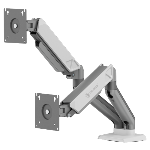 Sades Viper SA-MS01 Dual Monitor Mount Arm (Max size 32"/9KG Per ARM) - White & Black