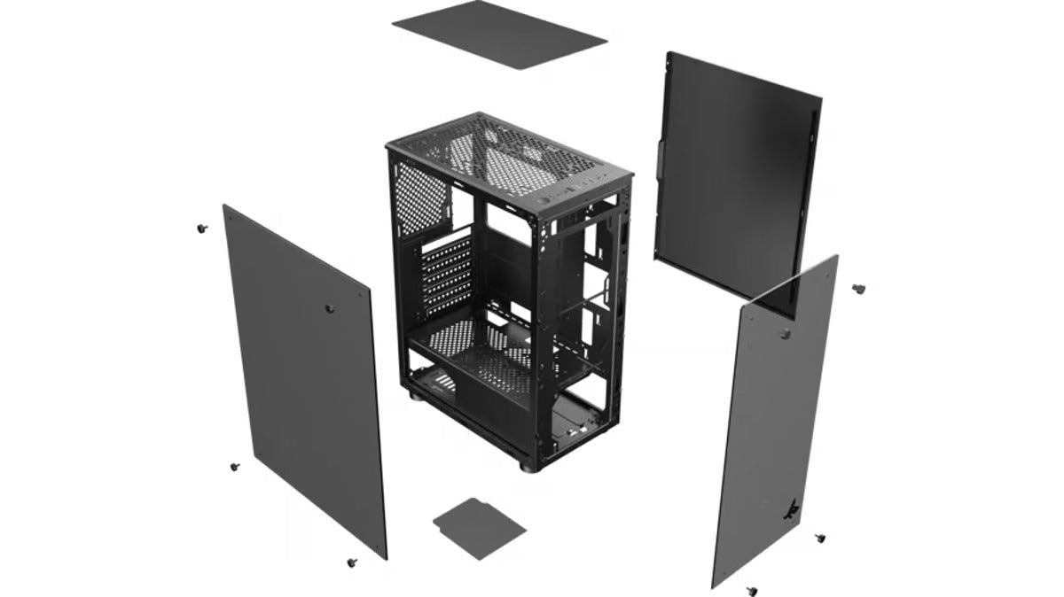 Sharx ZEPHYR ARGB ATX Mid Tower Gaming Case 4x120mm Computer Fans With Side and Front Tempered