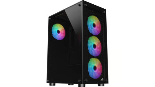 Sharx ZEPHYR ARGB ATX Mid Tower Gaming Case 4x120mm Computer Fans With Side and Front Tempered