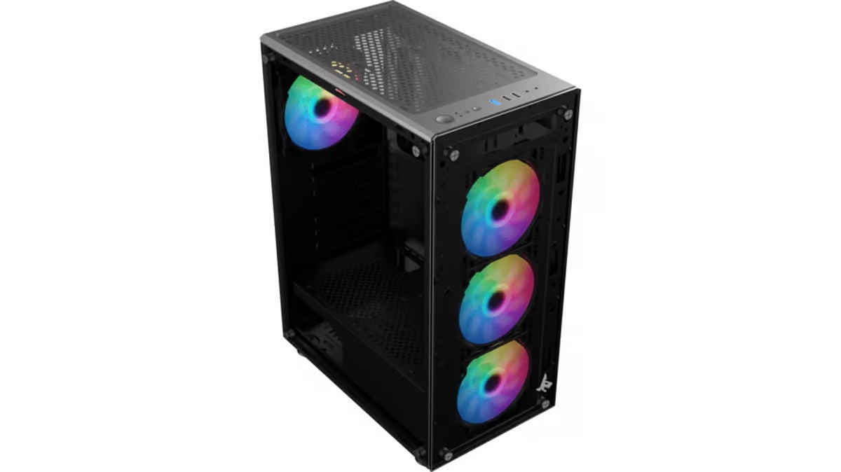 Sharx ZEPHYR ARGB ATX Mid Tower Gaming Case 4x120mm Computer Fans With Side and Front Tempered