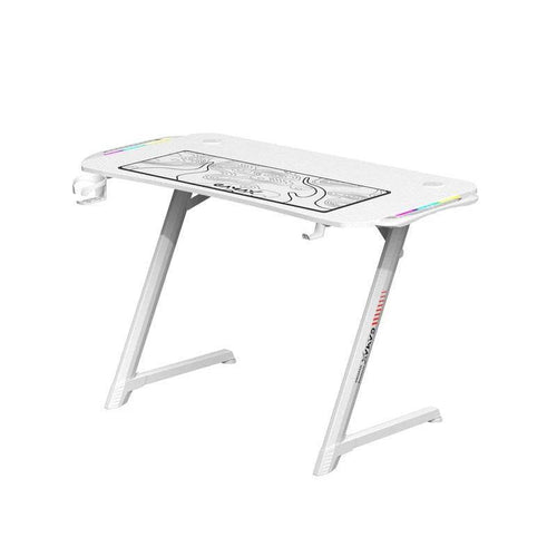 Gamax TD-03 Carbon Fiber Gaming Table 100*60*75cm with RGB Light & Mousepad - White
