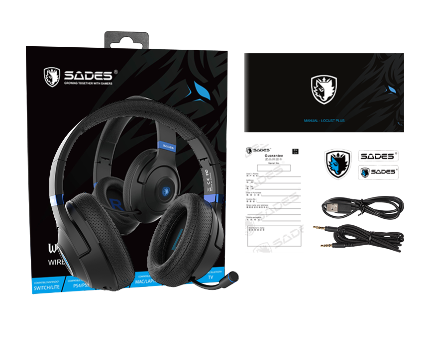 SADES WHISPER WIRELESS-BL HEADSET(SA-205) Black & Pink