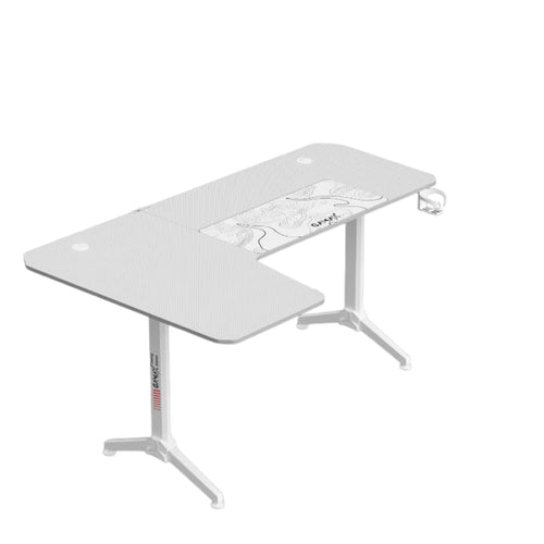 Gamax HY-L Gaming Table (L-Shaped) 160*100*75cm with Mousepad Left - White