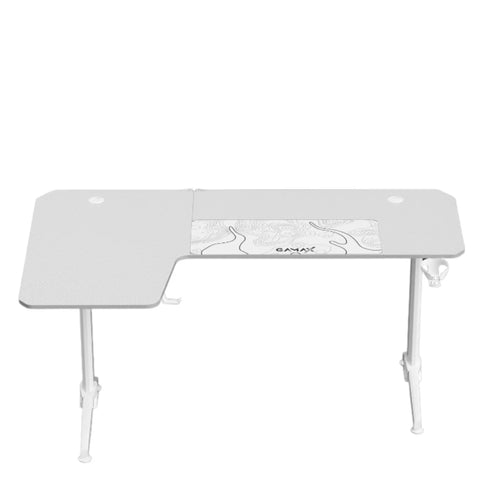Gamax HY-L Gaming Table (L-Shaped) 160*100*75cm with Mousepad Left - White