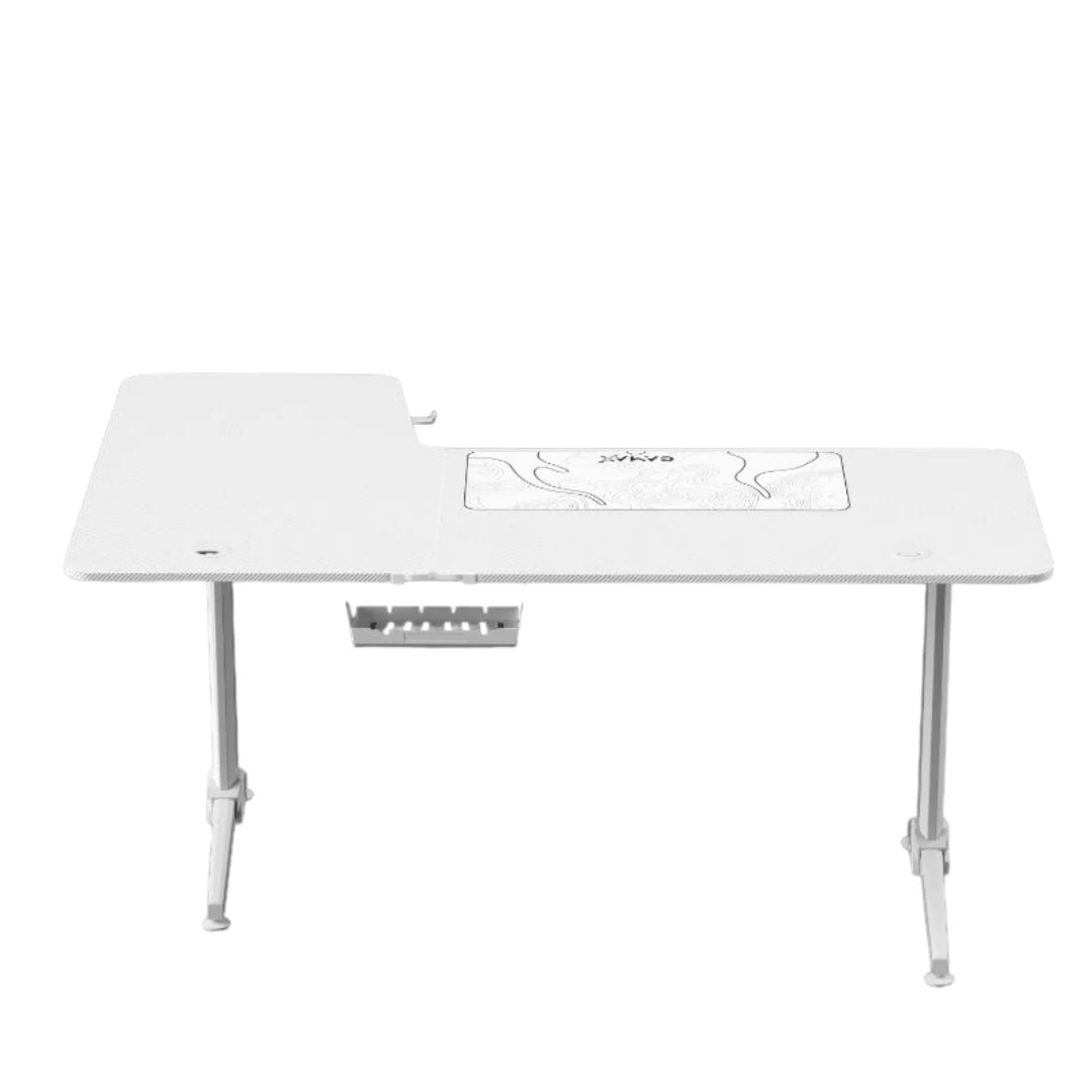 Gamax HY-R Gaming Table (L-Shaped) 160*100*75cm with Mousepad Right - White