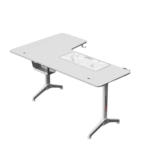 Gamax HY-R Gaming Table (L-Shaped) 160*100*75cm with Mousepad Right - White