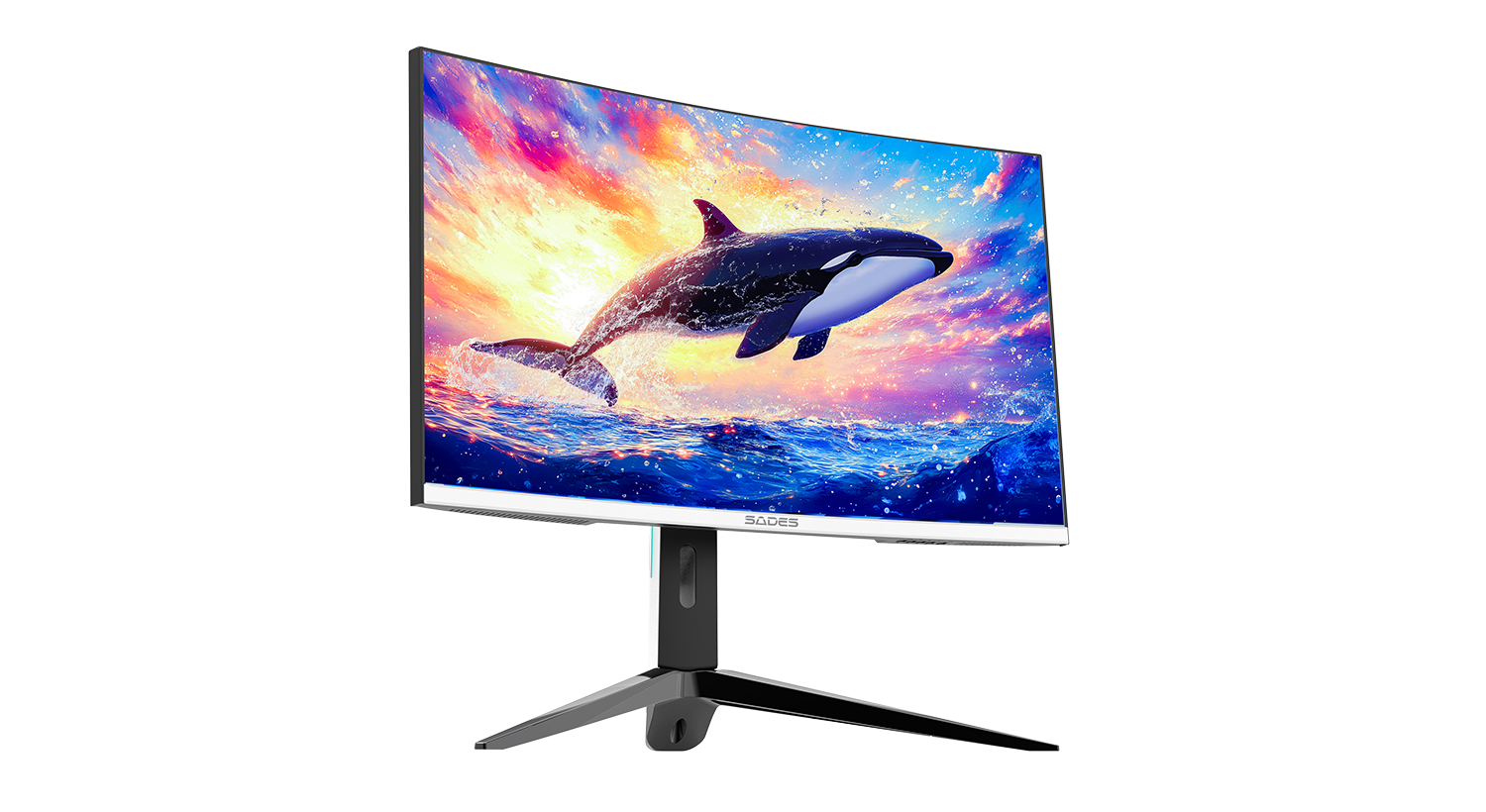 Sades KL-Whale SA-C01Q27B, 27" QHD (2K) 2560x1440, 180Hz, 1ms, HDMI 2.1, VA, Curved Gaming Monitor - White