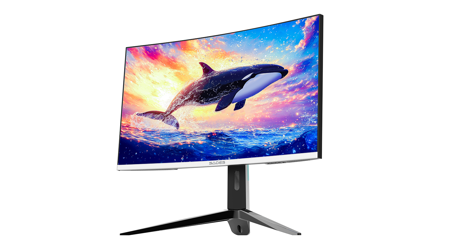 Sades KL-Whale SA-C01Q27B, 27" QHD (2K) 2560x1440, 180Hz, 1ms, HDMI 2.1, VA, Curved Gaming Monitor - White