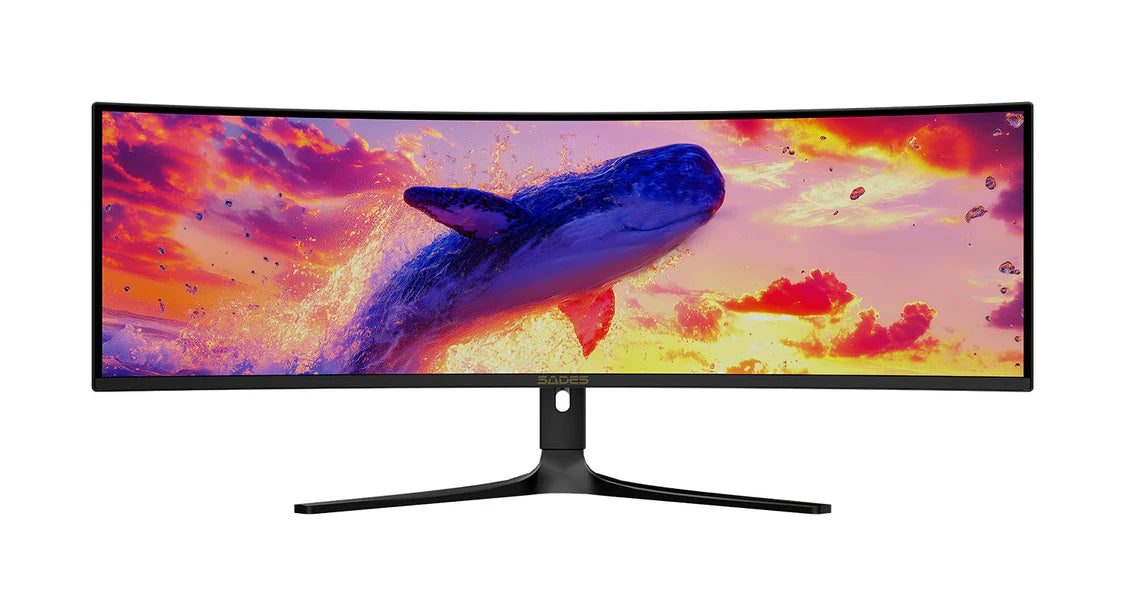 SADES SP-Whale SA-C01U49, 49" 5120×1440 Dual QHD OLED, 240Hz, 0.03ms, HDMI 2.Gaming Monitor - Blac1 Curved k